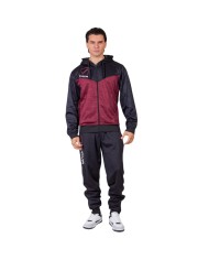 Tuta VISA MELANGE POLARFLEECE Givova TR018P con Cappuccio Granata Nero  TR018P0810
