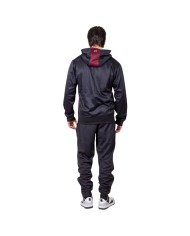 Tuta VISA MELANGE POLARFLEECE Givova TR018P con Cappuccio Granata Nero  TR018P0810