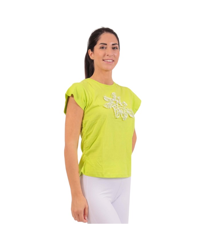 T-Shirt da Donna Givova LADY FLORAL MAC08 Cotone Lime MAC090049
