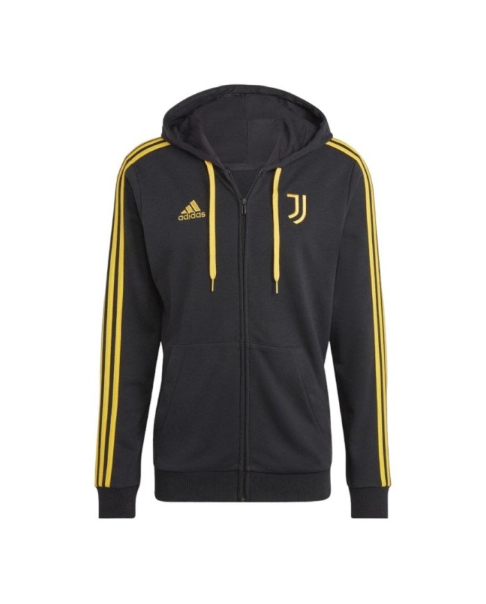 Felpa con Cappuccio Juventus 23/24 DNA Ufficiale Adidas Full Zip Nera HZ4966 Felpa con Cappuccio Juventus 23/24 DNA Ufficiale Adidas Full Zip Nera HZ4966