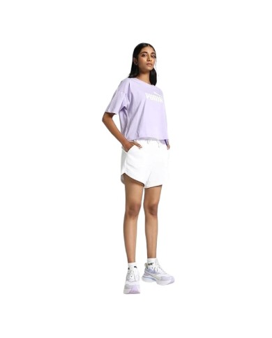 Pantaloncino da Donna Puma Essentials + Love is Love Short Bianco 67367402 Pantaloncino da Donna Puma Essentials + Love is Love Short Bianco 67367402