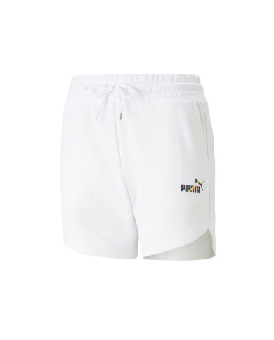 Pantaloncino da Donna Puma Essentials + Love is Love Short Bianco 67367402 Pantaloncino da Donna Puma Essentials + Love is Love Short Bianco 67367402