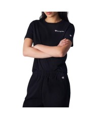 T-Shirt da Donna Champion Legacy Classics Nero Girocollo Cotone 116622KK001 T-Shirt da Donna Champion Legacy Classics Nero Girocollo Cotone 116622KK001
