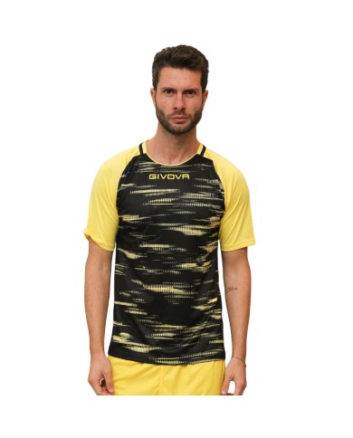Maglia da Calcio Givova Pixel MA035 Padel Tennis Nero Giallo MA0351007