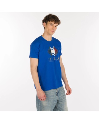 T-Shirt logo tricolore Azzurra  ERREA SM8E6C0007500FIV T-Shirt logo tricolore Azzurra  ERREA SM8E6C0007500FIV
