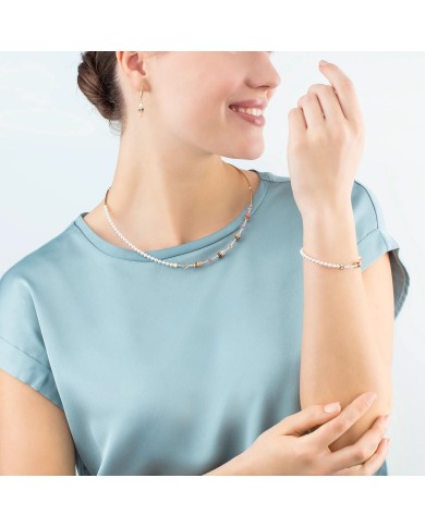 Collana GeoCUBE Mini Fusion Pearls Apricot Crush COEUR DE LION