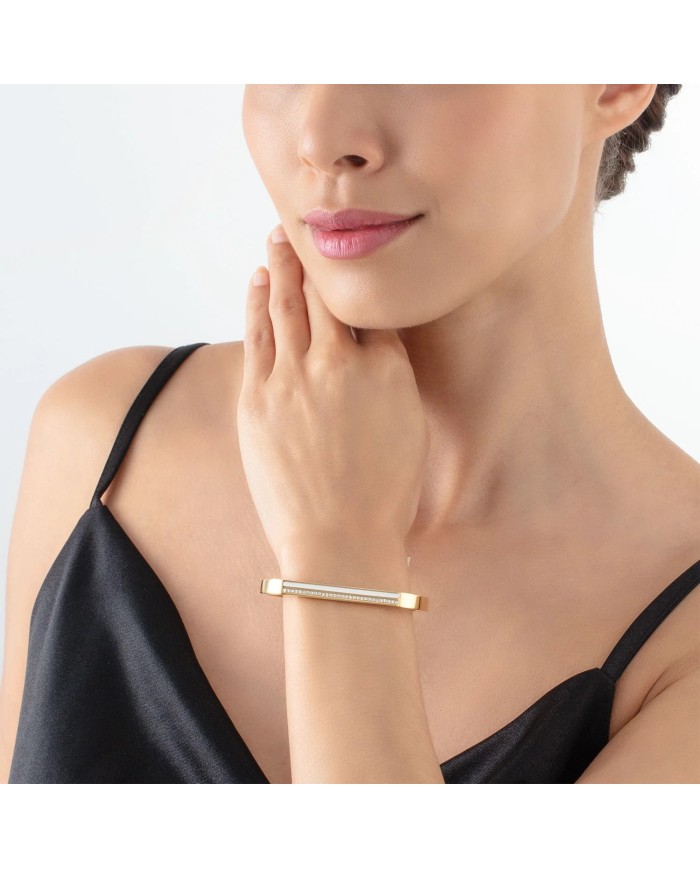 Bracciale Square Stripes oro-bianco COEUR DE LION Bracciale Square Stripes oro-bianco COEUR DE LION