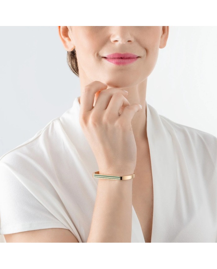 Bracciale Square Stripes oro-verde COEUR DE LION