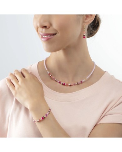 Collana Mini Cubes Bianco e Magenta 4565/10_0422 Collana Mini Cubes Bianco e Magenta 4565/10_0422