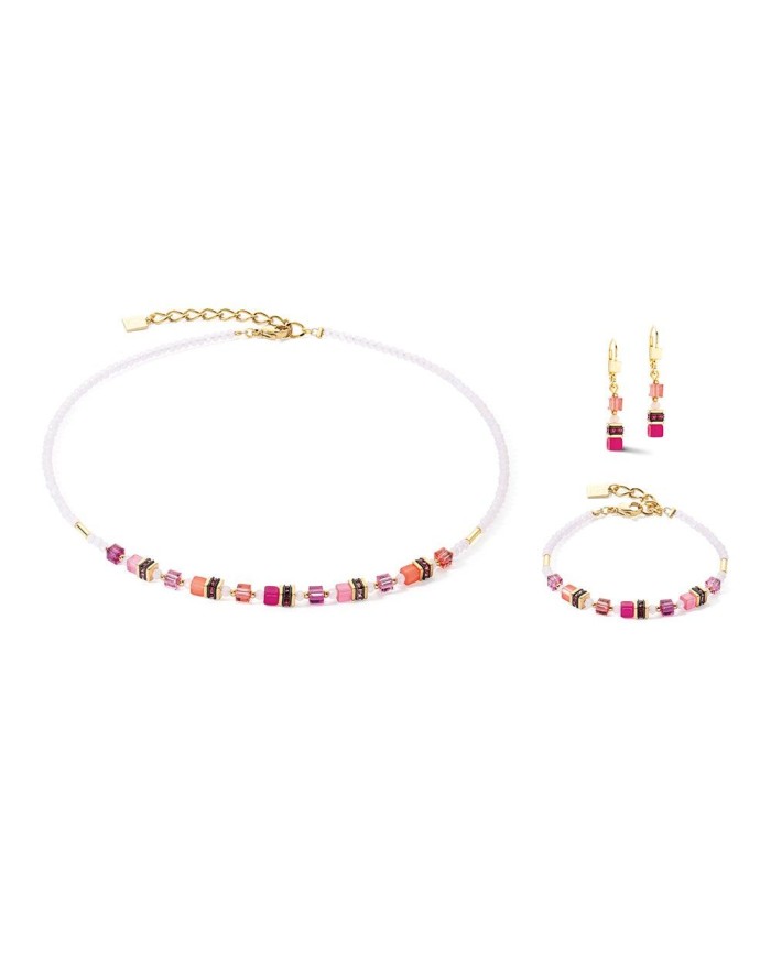Collana Mini Cubes Bianco e Magenta 4565/10_0422 Collana Mini Cubes Bianco e Magenta 4565/10_0422