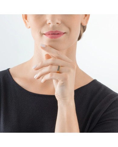 Anello Square Stripes oro-nero COEUR DE LION MIS 14 Anello Square Stripes oro-nero COEUR DE LION MIS 14