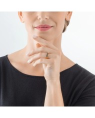 Anello Square Stripes oro-nero COEUR DE LION MIS 14 Anello Square Stripes oro-nero COEUR DE LION MIS 14