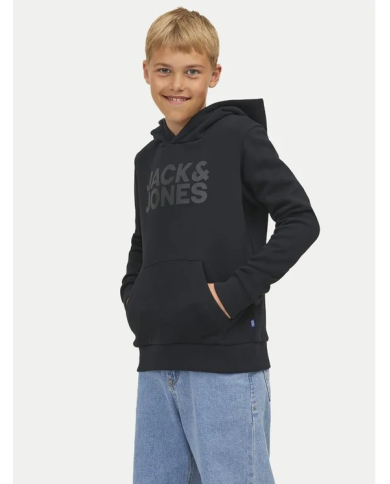 JJECORP LOGO SWEAT HOOD NOOS JNR BLACK2 JJECORP LOGO SWEAT HOOD NOOS JNR BLACK2