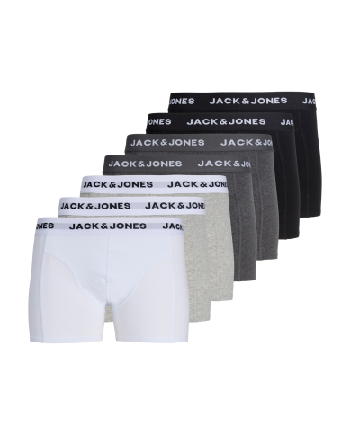 JACJJ SOLID TRUNKS 7 PACK LN 12285371-BIANCO GREY JACJJ SOLID TRUNKS 7 PACK LN 12285371-BIANCO GREY