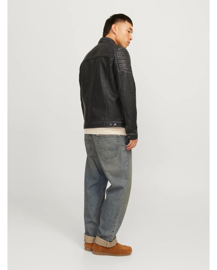 JJEROCKY WASHED PU JACKET NOOS 12273226-BLACK-WASHED
