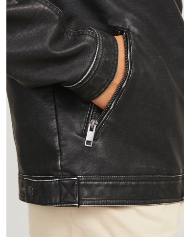 JJEROCKY WASHED PU JACKET NOOS 12273226-BLACK JJEROCKY WASHED PU JACKET NOOS 12273226-BLACK