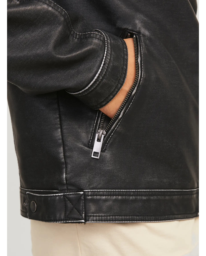 JJEROCKY WASHED PU JACKET NOOS 12273226-BLACK