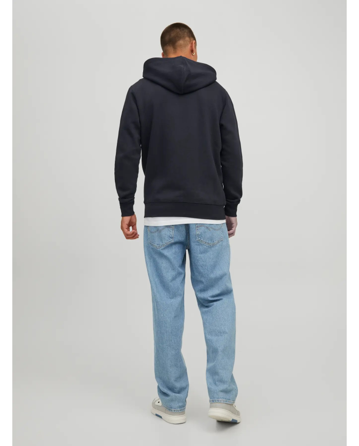 FELPA FULLZIP CON CAPPUCCIO JJESTAR BASIC NOOS 12210830-BLACK