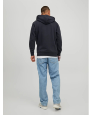 FELPA FULLZIP CON CAPPUCCIO JJESTAR BASIC NOOS 12210830-BLACK