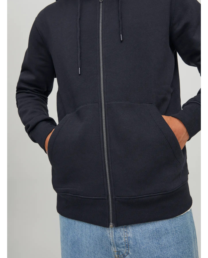 FELPA FULLZIP CON CAPPUCCIO JJESTAR BASIC NOOS 12210830-BLACK