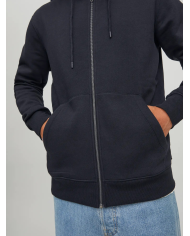 FELPA FULLZIP CON CAPPUCCIO JJESTAR BASIC NOOS 12210830-BLACK