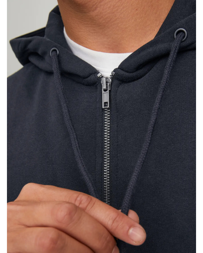FELPA FULLZIP CON CAPPUCCIO JJESTAR BASIC NOOS 12210830-BLACK