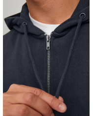 FELPA FULLZIP CON CAPPUCCIO JJESTAR BASIC NOOS 12210830-BLACK