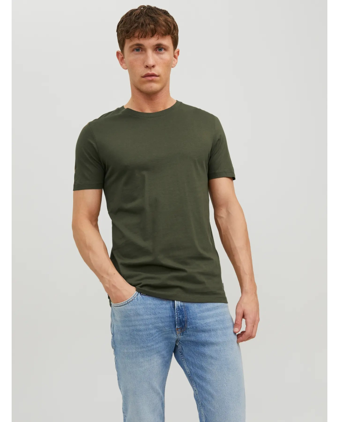 T-SHIRT JJEORGANIC BASIC TEE SS O-NECK NOOS 12156101-OLIIVE