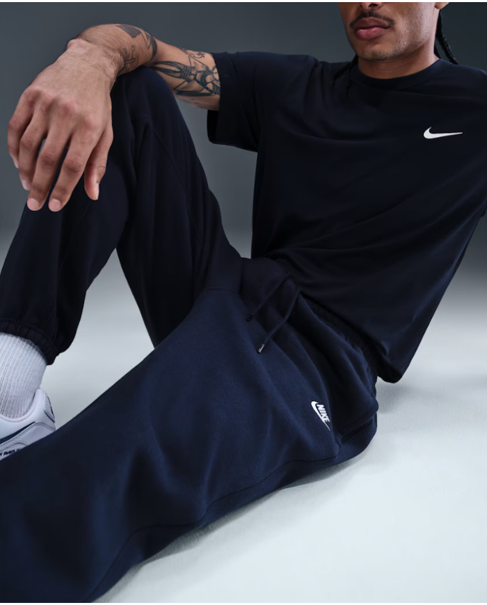 Pantaloni da uomo in pile spazzolato con risvolto Nike FN3808-451