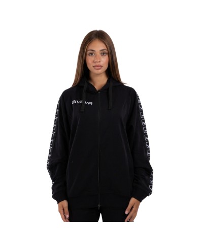 Felpa in Cotone Terry con Cappuccio Givova Full Zip Unisex Nera BA014ZIP-1010 Felpa in Cotone Terry con Cappuccio Givova Full Zip Unisex Nera BA014ZIP-1010