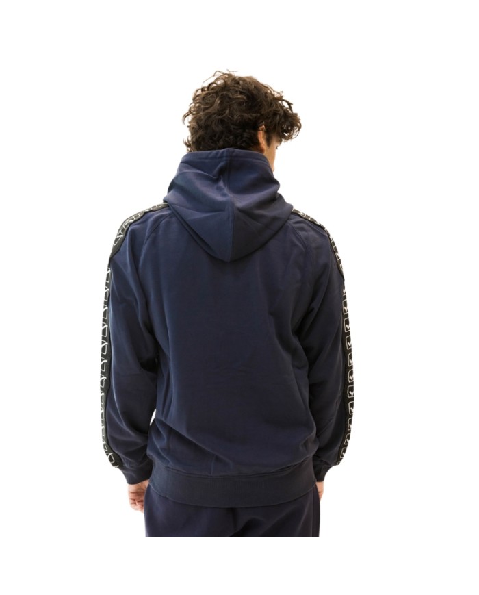 Felpa in Cotone Terry con Cappuccio Givova Full Zip Unisex Blu BA014ZIP-0410