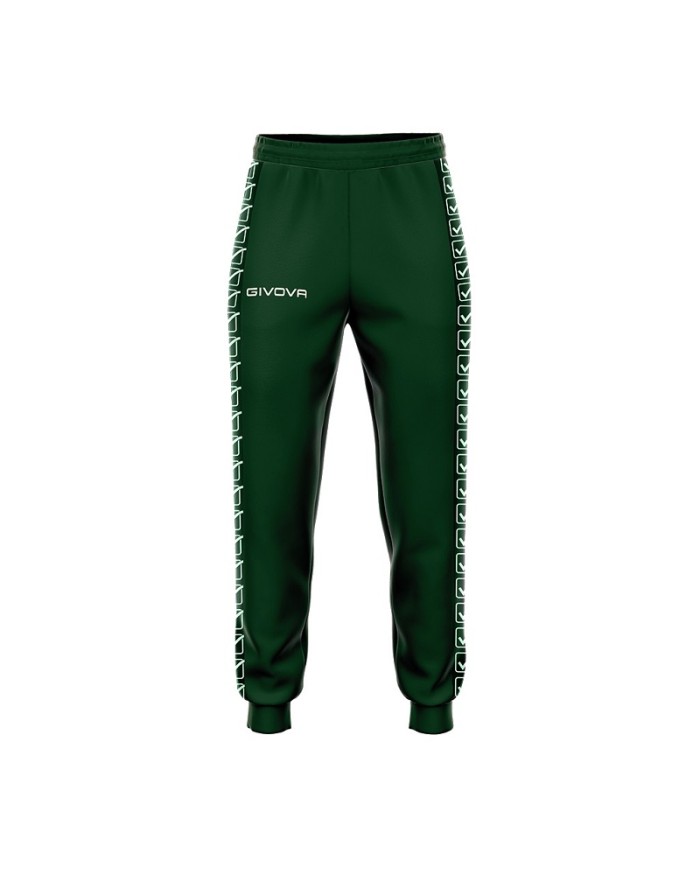 Pantalone Terry Band Givova BA12 Unisex Cotone Leggero Verde Bosco BA120094