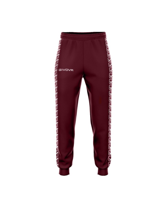 Pantalone Terry Band Givova BA12 Unisex Cotone Leggero Granata BA120008