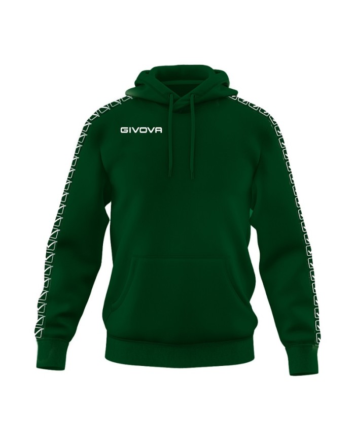 Felpa con Cappuccio Givova Terry Band BA014 Cotone Unisex Verde Bosco BA0140094