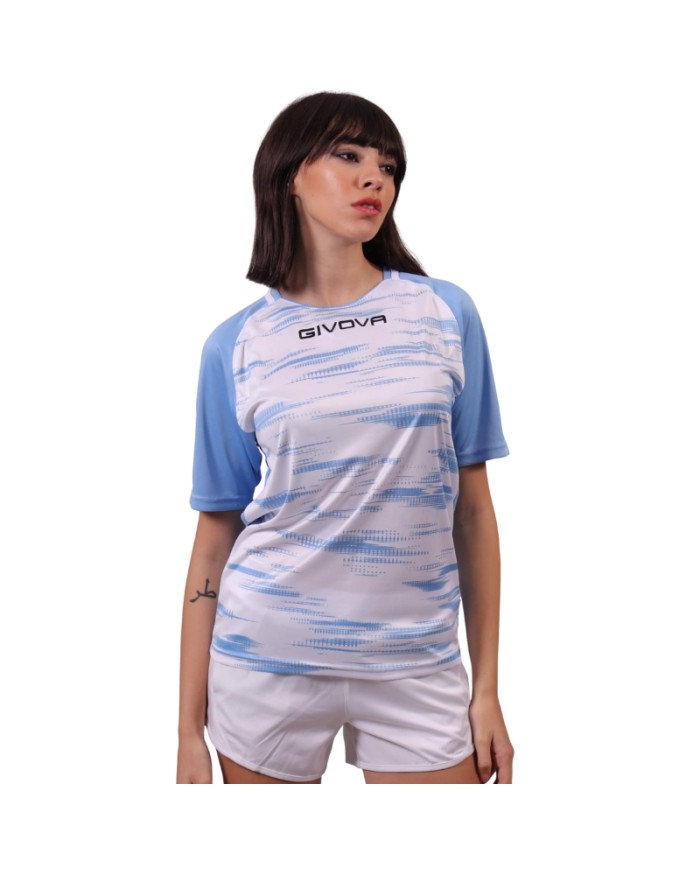 Maglia da Calcio Givova Pixel MA035 Padel Tennis Bianco Celeste MA0350305