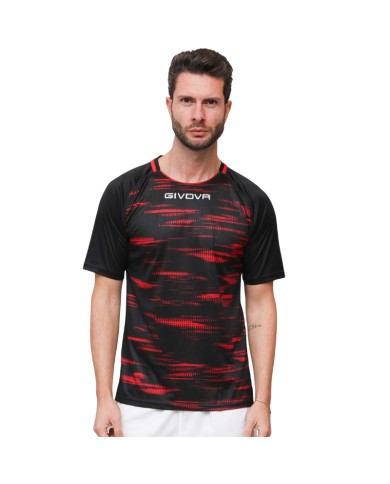 Maglia da Calcio Givova Pixel MA035 Padel Tennis Nero Rosso MA0351012 Maglia da Calcio Givova Pixel MA035 Padel Tennis Nero Rosso MA0351012