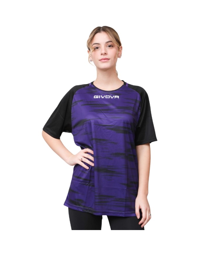 Maglia da Calcio Givova Pixel MA035 Padel Tennis Viola Nero MA0351410