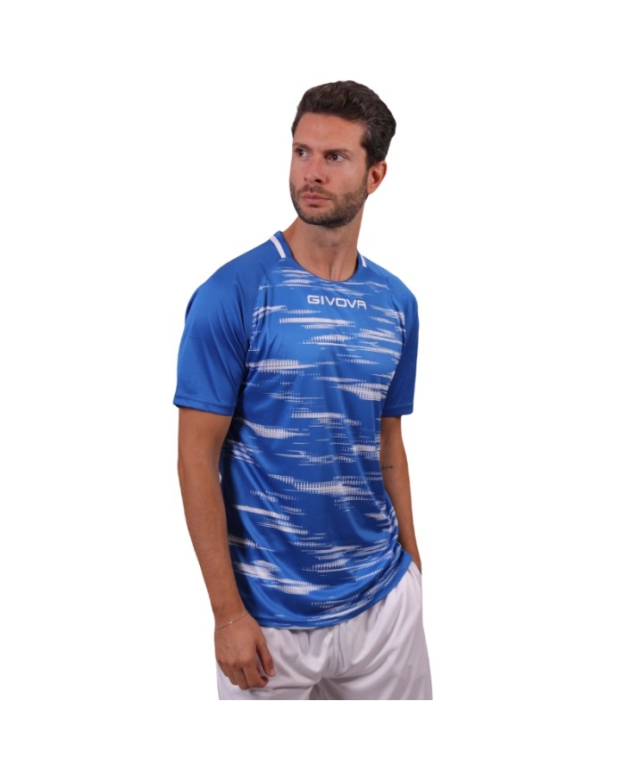 Maglia da Calcio Givova Pixel MA035 Padel Tennis Azzurro Bianco MA0350203