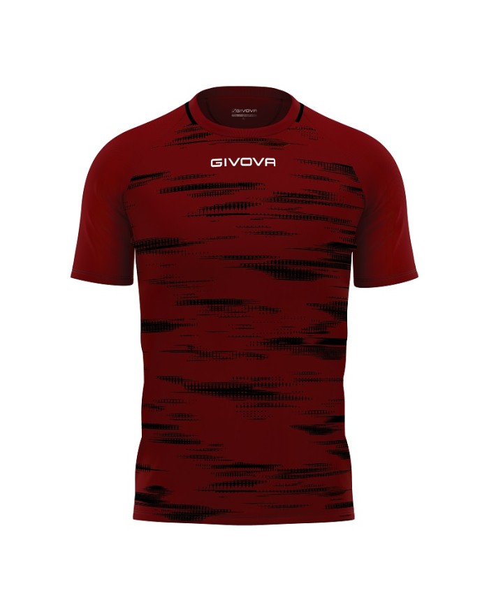 Maglia da Calcio Givova Pixel MA035 Padel Tennis Granata Nero MA0350810