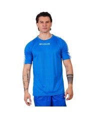 Maglia Givova Shirt CLUB in Mesh MAC10 Unisex Calcio Padel Tennis Azzurro Bianco