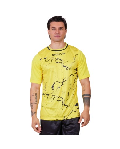 Maglia GRAFITE INTERLOCK Givova MA040 Calcio Tennis Padel Giallo Nero MA0400710