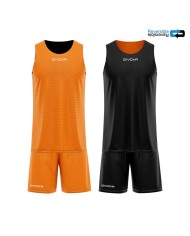 Completino da Basket Givova KIT REVERSE KITB06 Pallacanestro Reversibile Arancio Nero KITB06-0110