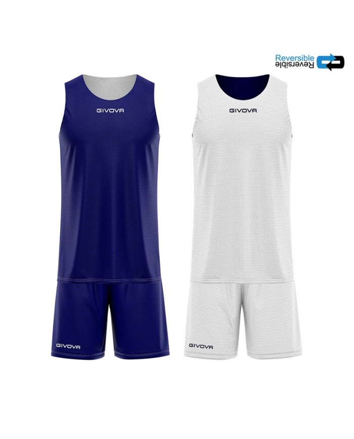Completino da Basket Givova KIT REVERSE KITB06 Pallacanestro Reversibile Blu Bianco KITB06-0403