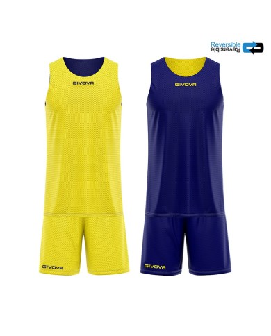 Completino da Basket Givova KIT REVERSE KITB06 Pallacanestro Reversibile Giallo Blu KITB0704 Completino da Basket Givova KIT REVERSE KITB06 Pallacanestro Reversibile Giallo Blu KITB0704
