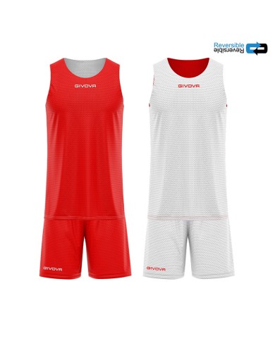 Completino da Basket Givova KIT REVERSE KITB06 Pallacanestro Reversibile Rosso Bianco KITB01203 Completino da Basket Givova KIT REVERSE KITB06 Pallacanestro Reversibile Rosso Bianco KITB01203