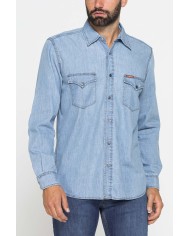 CAMICIA MODELLO WESTERN IN DENIM LEGGERO DA 7 oz.