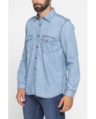 CAMICIA MODELLO WESTERN IN DENIM LEGGERO DA 7 oz.