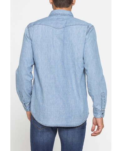 CAMICIA MODELLO WESTERN IN DENIM LEGGERO DA 7 oz.