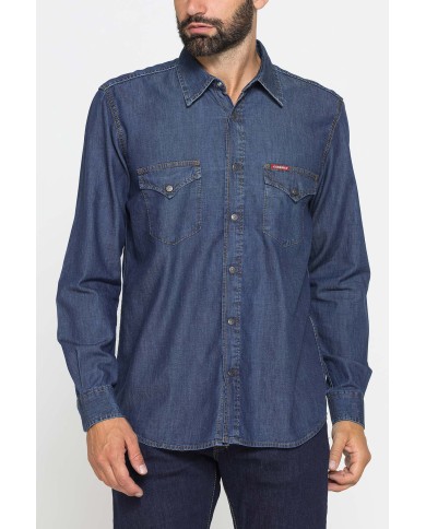 CAMICIA MODELLO WESTERN IN DENIM LEGGERO DA 7 oz.