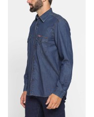 CAMICIA MODELLO WESTERN IN DENIM LEGGERO DA 7 oz.